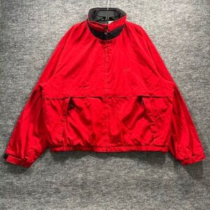Heritage Cross Mens Windbreaker Jacket Red Full Zip Mesh Lined 2XL
